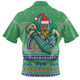 Canberra Raiders Christmas Custom Zip Polo Shirt - Ugly Xmas And Aboriginal Patterns For Die Hard Fan Zip Polo Shirt