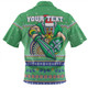 Canberra Raiders Christmas Custom Zip Polo Shirt - Ugly Xmas And Aboriginal Patterns For Die Hard Fan Zip Polo Shirt