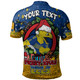 Parramatta Eels Christmas Custom Polo Shirt - Merry Christmas Our Beloved Team With Aboriginal Dot Art Pattern Polo Shirt