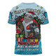 Cronulla-Sutherland Sharks Christmas Custom T-shirt - Merry Christmas Our Beloved Team With Aboriginal Dot Art Pattern T-shirt