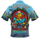 Gold Coast Titans Christmas Custom Hawaiian Shirt - Merry Christmas Our Beloved Team With Aboriginal Dot Art Pattern Hawaiian Shirt