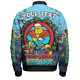 Gold Coast Titans Christmas Custom Bomber Jacket - Merry Christmas Our Beloved Team With Aboriginal Dot Art Pattern Bomber Jacket