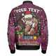 Queensland Cane Toads Christmas Custom Bomber Jacket - Merry Christmas Our Beloved Team With Aboriginal Dot Art Pattern Bomber Jacket