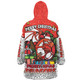 St. George Illawarra Dragons Christmas Custom Snug Hoodie - Merry Christmas Our Beloved Team With Aboriginal Dot Art Pattern Snug Hoodie