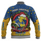 Parramatta Eels Christmas Custom Baseball Jacket - Merry Christmas Our Beloved Team With Aboriginal Dot Art Pattern Baseball Jacket