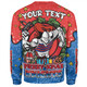 Newcastle Knights Christmas Custom Sweatshirt - Merry Christmas Our Beloved Team With Aboriginal Dot Art Pattern Sweatshirt
