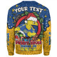 Parramatta Eels Christmas Custom Sweatshirt - Merry Christmas Our Beloved Team With Aboriginal Dot Art Pattern Sweatshirt