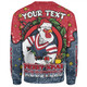 Sydney Roosters Christmas Custom Sweatshirt - Merry Christmas Our Beloved Team With Aboriginal Dot Art Pattern Sweatshirt