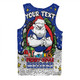 Canterbury-Bankstown Bulldogs Christmas Custom Men Singlet - Merry Christmas Our Beloved Team With Aboriginal Dot Art Pattern Men Singlet