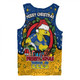 Parramatta Eels Christmas Custom Men Singlet - Merry Christmas Our Beloved Team With Aboriginal Dot Art Pattern Men Singlet