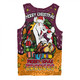 Brisbane Broncos Christmas Custom Men Singlet - Merry Christmas Our Beloved Team With Aboriginal Dot Art Pattern Men Singlet