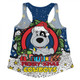 North Queensland Cowboys Christmas Custom Women Racerback Singlet - Merry Christmas Our Beloved Team With Aboriginal Dot Art Pattern Women Racerback Singlet