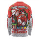 St. George Illawarra Dragons Christmas Custom Long Sleeve T-shirt - Merry Christmas Our Beloved Team With Aboriginal Dot Art Pattern Long Sleeve T-shirt