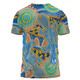 Australia Platypus Aboriginal T-shirt - Blue Platypus With Aboriginal Art Dot Painting Patterns Inspired T-shirt