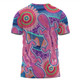 Australia Platypus Aboriginal T-shirt - Pink Platypus With Aboriginal Art Dot Painting Patterns Inspired T-shirt