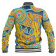 Australia Platypus Aboriginal Baseball Jacket - Yellow Platypus With Aboriginal Art Dot Painting Patterns Inspired Baseball Jacket