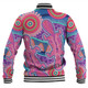 Australia Platypus Aboriginal Baseball Jacket - Pink Platypus With Aboriginal Art Dot Painting Patterns Inspired Baseball Jacket