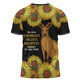 Australia Kangaroo Aboriginal Custom T-shirt - Aboriginal Sunflowers With Kangaroo Be The Strongest Dot Painting Art T-shirt