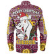 Brisbane Broncos Christmas Custom Long Sleeve Shirt - Christmas Knit Patterns Vintage Jersey Ugly Long Sleeve Shirt