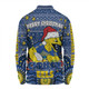 Parramatta Eels Christmas Custom Long Sleeve Polo Shirt - Christmas Knit Patterns Vintage Jersey Ugly Long Sleeve Polo Shirt