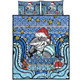 Cronulla-Sutherland Sharks Christmas Custom Quilt Bed Set - Christmas Knit Patterns Vintage Jersey Ugly Quilt Bed Set