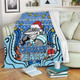 Cronulla-Sutherland Sharks Christmas Custom Blanket - Christmas Knit Patterns Vintage Jersey Ugly Blanket