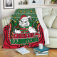 South Sydney Rabbitohs Custom Blanket - Christmas Knit Patterns Vintage Jersey Ugly Blanket