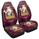 Brisbane Broncos Christmas Custom Car Seat Cover - Christmas Knit Patterns Vintage Jersey Ugly Car Seat Cover