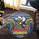 North Queensland Cowboys Christmas Custom Round Rug - Christmas Knit Patterns Vintage Jersey Ugly Round Rug