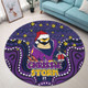 Melbourne Storm Christmas Custom Round Rug - Christmas Knit Patterns Vintage Jersey Ugly Round Rug