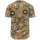 Australia Aboriginal Baseball Shirt - Orange Aboriginal Dot Art Inspired Baseball Shirt