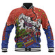 Newcastle Knights Christmas Custom Baseball Jacket - Let's Get Lit Chrisse Pressie Baseball Jacket