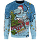 Cronulla-Sutherland Sharks Christmas Custom Sweatshirt - Let's Get Lit Chrisse Pressie Sweatshirt