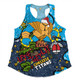 Gold Coast Titans Christmas Custom Women Racerback Singlet - Let's Get Lit Chrisse Pressie Women Racerback Singlet