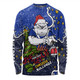 Canterbury-Bankstown Bulldogs Christmas Custom Long Sleeve T-Shirt - Let's Get Lit Chrisse Pressie Long Sleeve T-Shirt