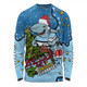 Cronulla-Sutherland Sharks Christmas Custom Long Sleeve T-shirt - Let's Get Lit Chrisse Pressie Long Sleeve T-shirt