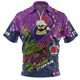Melbourne Storm Christmas Custom Zip Polo Shirt - Let's Get Lit Chrisse Pressie Zip Polo Shirt