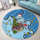 Cronulla-Sutherland Sharks Christmas Custom Round Rug - Let's Get Lit Chrisse Pressie Round Rug