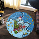 Cronulla-Sutherland Sharks Christmas Custom Round Rug - Let's Get Lit Chrisse Pressie Round Rug