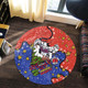 Newcastle Knights Christmas Custom Round Rug - Let's Get Lit Chrisse Pressie Round Rug