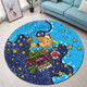 Gold Coast Titans Christmas Custom Round Rug - Let's Get Lit Chrisse Pressie Round Rug