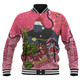 Penrith Panthers Christmas Custom Baseball Jacket - Let's Get Lit Chrisse Pressie Pink Baseball Jacket