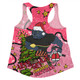 Penrith Panthers Christmas Custom Women Racerback Singlet - Let's Get Lit Chrisse Pressie Pink Women Racerback Singlet