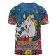 Brisbane Broncos Custom T-shirt - Custom With Aboriginal Inspired Style Of Dot Painting Patterns  T-shirt