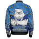 Canterbury-Bankstown Bulldogs Custom Bomber Jacket - Custom With Aboriginal Inspired Style Of Dot Painting Patterns  Bomber Jacket