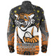 Wests Tigers Custom Long Sleeve Shirt - Custom With Aboriginal Inspired Style Of Dot Painting Patterns  Long Sleeve Shirt