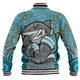 Cronulla-Sutherland Sharks Custom Baseball Jacket - Custom With Aboriginal Inspired Style Of Dot Painting Patterns  Baseball Jacket