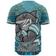 Cronulla-Sutherland Sharks Custom Baseball Shirt - Custom With Aboriginal Inspired Style Of Dot Painting Patterns  Baseball Shirt