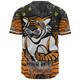 Wests Tigers Custom Baseball Shirt - Custom With Aboriginal Inspired Style Of Dot Painting Patterns  Baseball Shirt