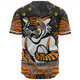 Wests Tigers Custom Baseball Shirt - Custom With Aboriginal Inspired Style Of Dot Painting Patterns  Baseball Shirt